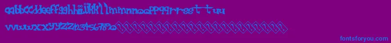 Furrysack Font – Blue Fonts on Purple Background