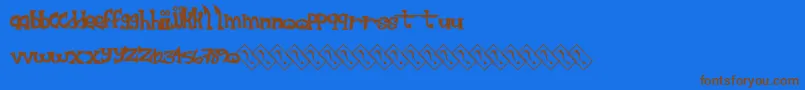 Furrysack Font – Brown Fonts on Blue Background