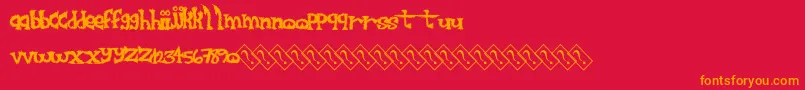 fuente Furrysack – Fuentes Naranjas Sobre Fondo Rojo