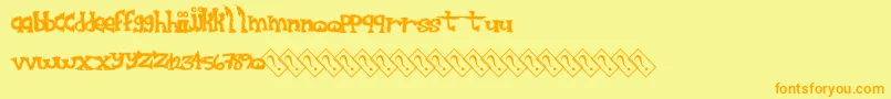 Furrysack Font – Orange Fonts on Yellow Background