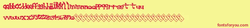 Furrysack Font – Red Fonts on Yellow Background