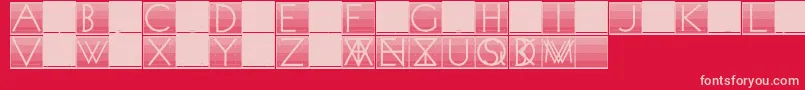 フォントVenetianblind – 赤い背景にピンクのフォント