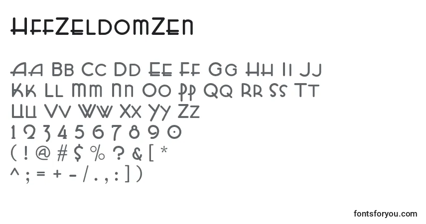 HffZeldomZen (56353)-fontti – aakkoset, numerot, erikoismerkit