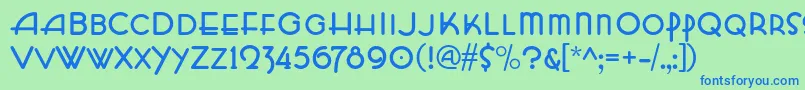HffZeldomZen Font – Blue Fonts on Green Background
