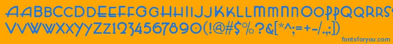 フォントHffZeldomZen – オレンジの背景に青い文字