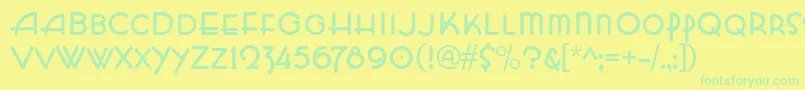 HffZeldomZen Font – Green Fonts on Yellow Background