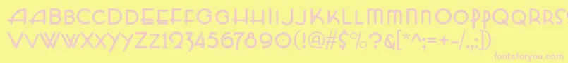 HffZeldomZen Font – Pink Fonts on Yellow Background