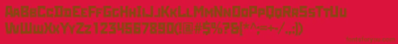 Rodchenkoatt Font – Brown Fonts on Red Background