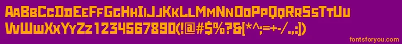 Rodchenkoatt-Schriftart – Orangefarbene Schriften auf violettem Hintergrund