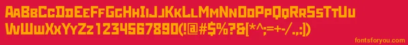 Rodchenkoatt Font – Orange Fonts on Red Background
