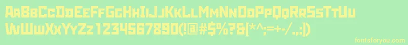 Rodchenkoatt Font – Yellow Fonts on Green Background