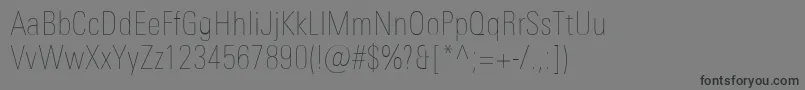 Шрифт UniversNextProUltralightCondensed – чёрные шрифты на сером фоне