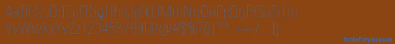 Шрифт UniversNextProUltralightCondensed – синие шрифты на коричневом фоне