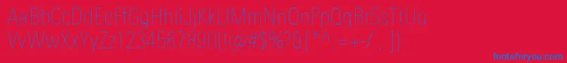 UniversNextProUltralightCondensed Font – Blue Fonts on Red Background