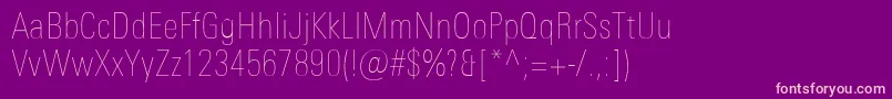 UniversNextProUltralightCondensed Font – Pink Fonts on Purple Background