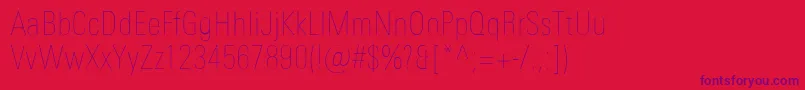 UniversNextProUltralightCondensed Font – Purple Fonts on Red Background