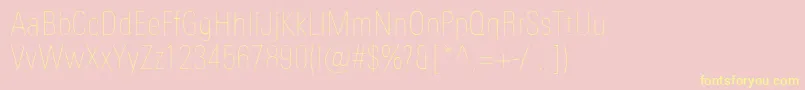 UniversNextProUltralightCondensed Font – Yellow Fonts on Pink Background