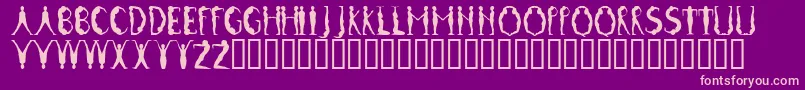 PosturesMfInitials Font – Pink Fonts on Purple Background