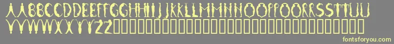 PosturesMfInitials Font – Yellow Fonts on Gray Background