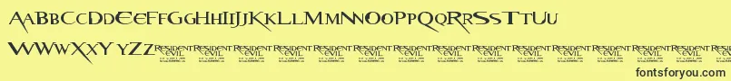 ResidentEvil Font – Black Fonts on Yellow Background