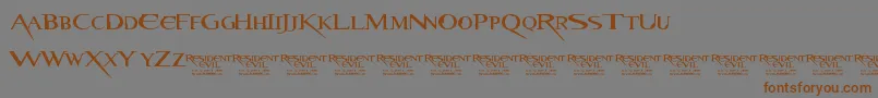 ResidentEvil-Schriftart – Braune Schriften auf grauem Hintergrund