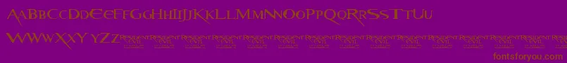 ResidentEvil Font – Brown Fonts on Purple Background