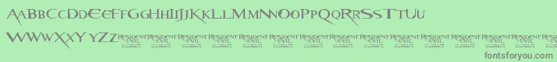 ResidentEvil Font – Gray Fonts on Green Background