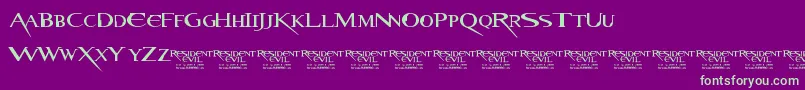 ResidentEvil Font – Green Fonts on Purple Background