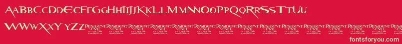 ResidentEvil Font – Green Fonts on Red Background