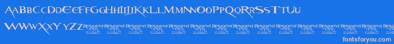 Lisätietoja ResidentEvil-fontista ResidentEvil-fontti – vaaleanpunaiset fontit sinisellä taustalla