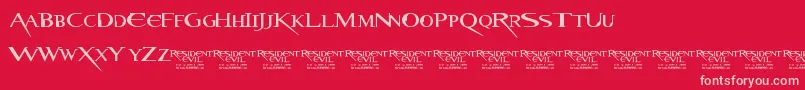 ResidentEvil Font – Pink Fonts on Red Background