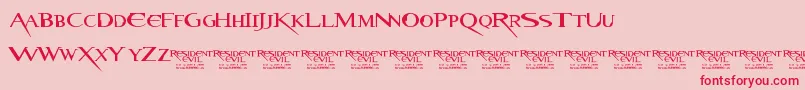 ResidentEvil Font – Red Fonts on Pink Background