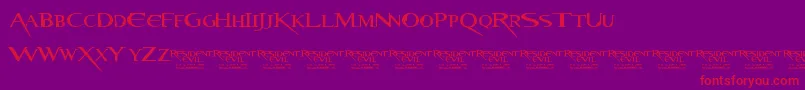 ResidentEvil Font – Red Fonts on Purple Background