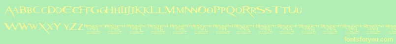 ResidentEvil Font – Yellow Fonts on Green Background