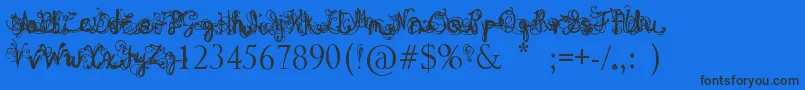 DenneAngel Font – Black Fonts on Blue Background