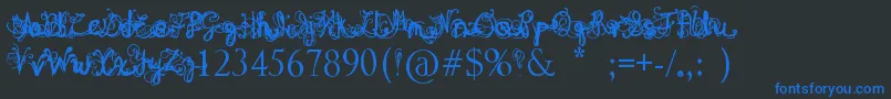 DenneAngel Font – Blue Fonts on Black Background