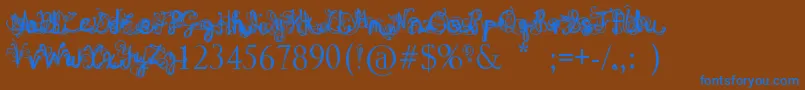 DenneAngel Font – Blue Fonts on Brown Background