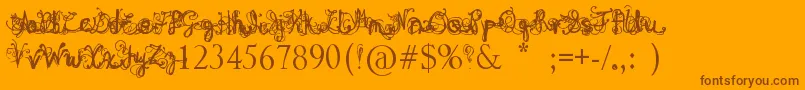 DenneAngel Font – Brown Fonts on Orange Background