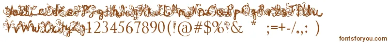 DenneAngel-fontti – ruskeat fontit valkoisella taustalla