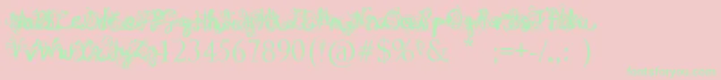DenneAngel Font – Green Fonts on Pink Background