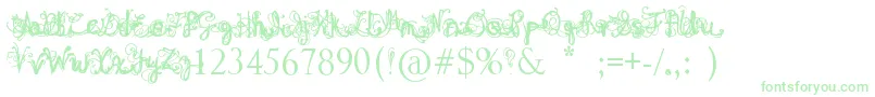 DenneAngel Font – Green Fonts on White Background