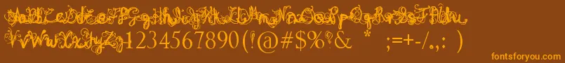 DenneAngel Font – Orange Fonts on Brown Background
