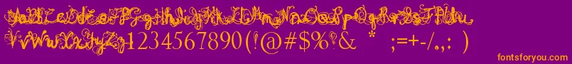 DenneAngel Font – Orange Fonts on Purple Background