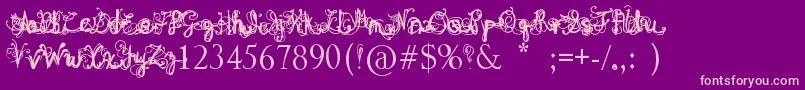 DenneAngel Font – Pink Fonts on Purple Background