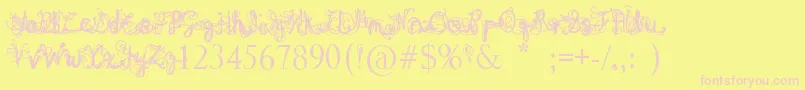 DenneAngel Font – Pink Fonts on Yellow Background