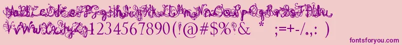 DenneAngel Font – Purple Fonts on Pink Background