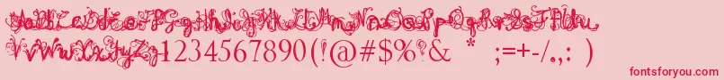 DenneAngel-Schriftart – Rote Schriften auf rosa Hintergrund