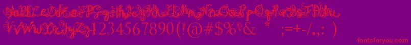 DenneAngel Font – Red Fonts on Purple Background