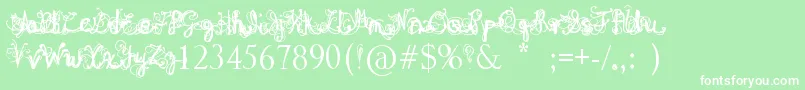 フォントDenneAngel – 緑の背景に白い文字