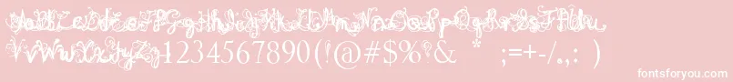 DenneAngel-Schriftart – Weiße Schriften auf rosa Hintergrund